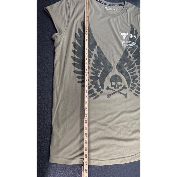 Under Armour Project Rock Eagle Graphic T-Shirt Loose Fit Men's XXL Olive - Picture 7 of 7